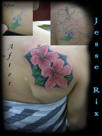 Tattoos - Coverup tattoos - Hibiscus Coverup Tattoo
